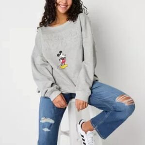 Mickey Womens Fleece Oversize Crewneck. Size 2XLarge